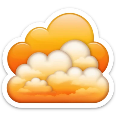 A golden sunset cloud with warm gradient tones. sticker
