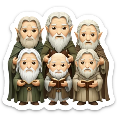 group of wise figures from White Council Lord of the Rings sticker
