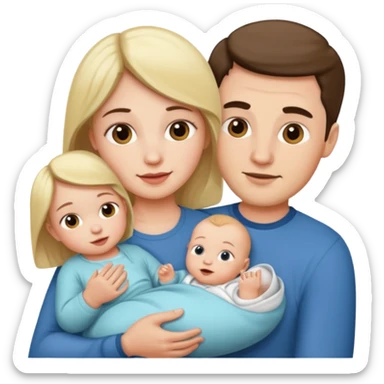 husband wife baby sticker