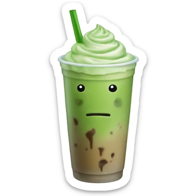 iced matcha latte in a cup  sticker