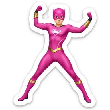 pink superhero costume sticker
