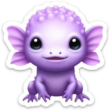 purple Cute little baby Axolotl  sticker