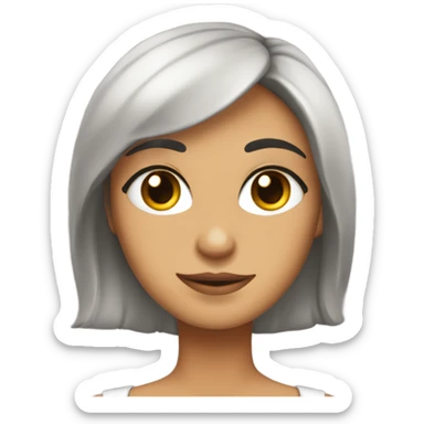 chica pelinegra ojos oscuros, cuerpo completo sticker