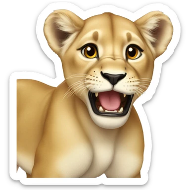 lioness cub happy sticker