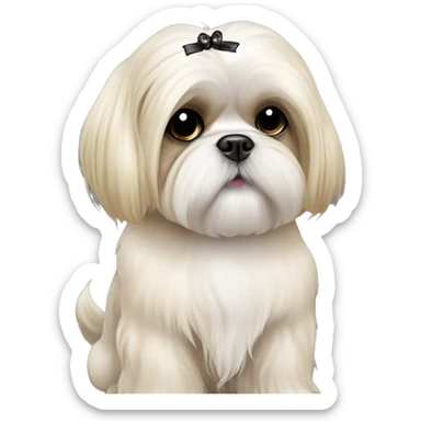golden cream shih tzu white girl cute medium hair goth bow sticker