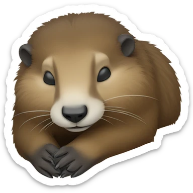 a sleeping marmot sticker