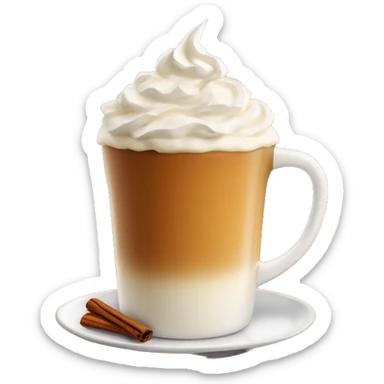 pumpkin spice latte with whipped cream on top sticker