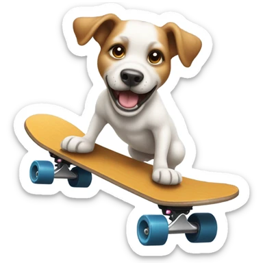 Dog on a skateboard sticker
