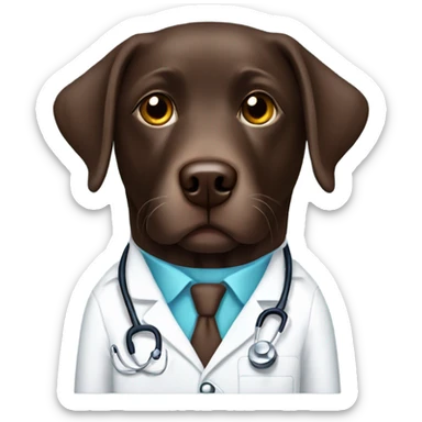 Chocolate lab, doctor sticker