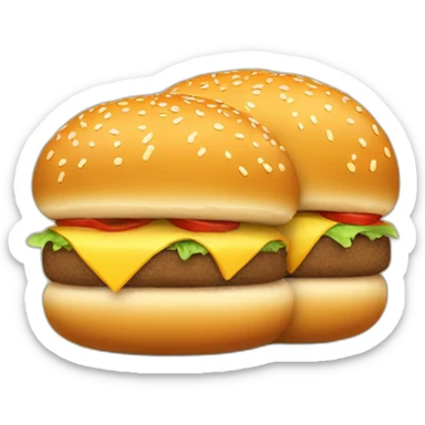 two hamburger buns hanging out and cuddling sticker