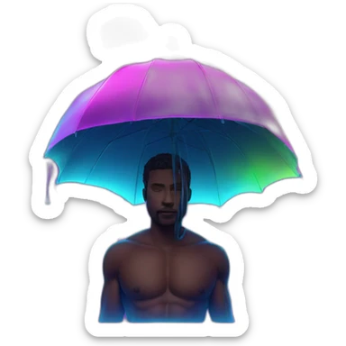 Juicy booty neon sign style man rain sticker