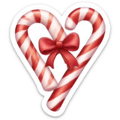 Candy cane heart sticker