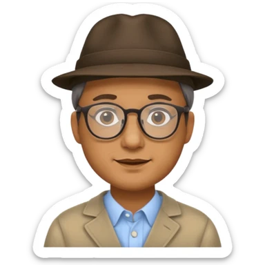 man wearing hats and glasses sticker