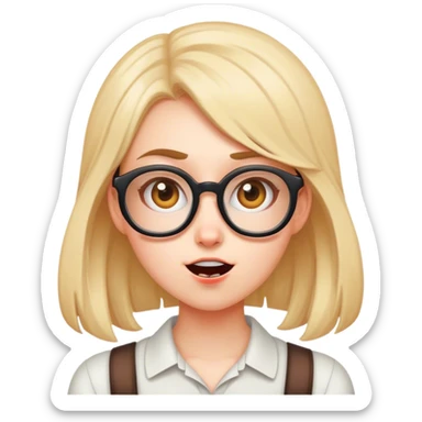 Make me a nerdy girl who just had a crazy devious idea  sticker