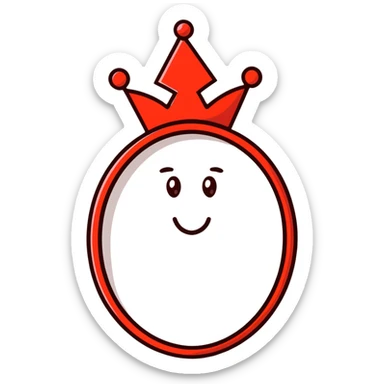 heart 75% red and 25% black with a queen's crown on top sticker