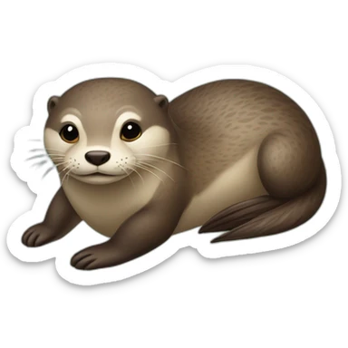Une loutre sur une tortu sticker