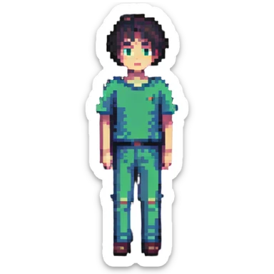 boy standing still sticker