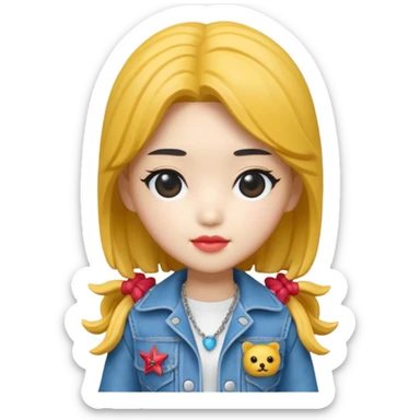 Isolated, breathtakingly vivid and intricately detailed digital illustration of the most incredibly adorable female kpop denom hunter figurine imaginable, toy style. sticker