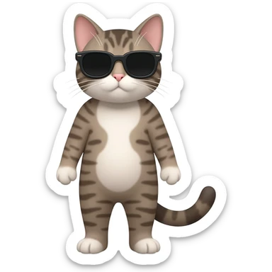 Cat wearing sunglasses sticker