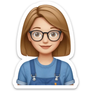 cewe kalem pake kacamata pake baju kodok tersenyum sticker