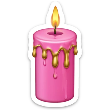 pink with melting gold wax candle sticker