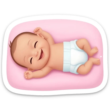 baby laying on its back in diaper sticker
