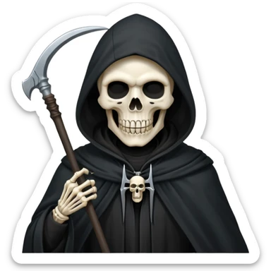 Grim reaper holding a sythe sticker