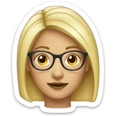 Femme-cheveux-très-court-lunettes sticker