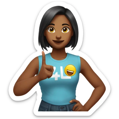 CUTE GIRL   DOING A " RESPECT"  CHEST BUMP INTO A   2 FINGER PEACE SIG sticker