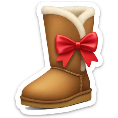 Ugg boot with red bow sticker