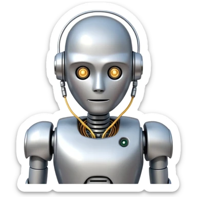a drunk humanoid robot sticker