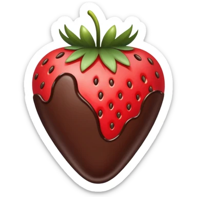 Chocolate dipped strawberry sticker