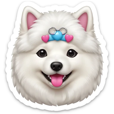 A cute dog. The dog breed should be samoyed. sticker