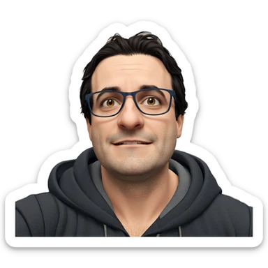 smiling boy in city street sticker