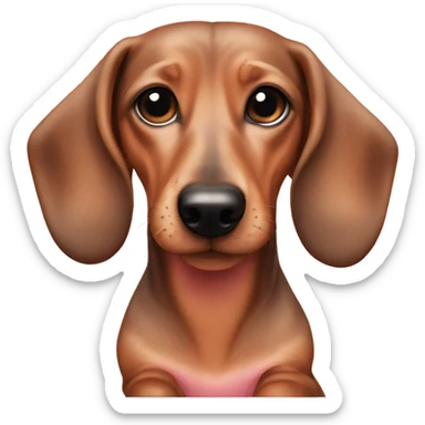 dachshund dog on side in light pink pajamas sticker