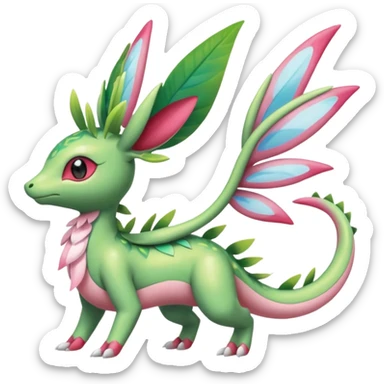 Shiny Exotic Flygon-Sylveon-Shaymin-Meganium-Hybrid-Creature sticker