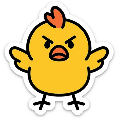 angry little chicken sticker