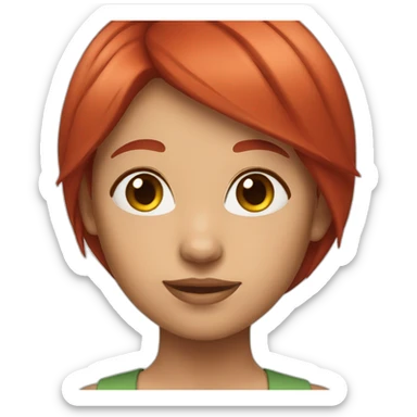 A girl with red straight hair  sticker