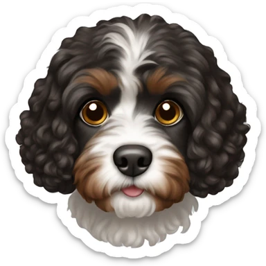 black brown and white cavapoo sticker