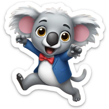 Party koala running late sticker