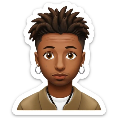 21 savage with short dreads  sticker