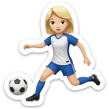 girl with blonde hair playing soccer sticker