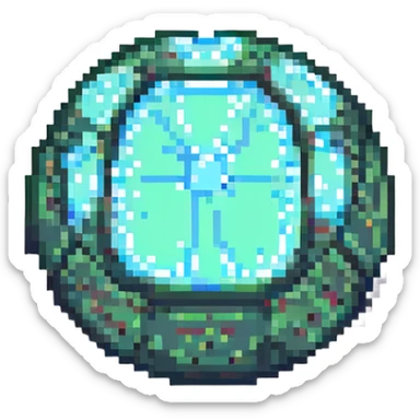 pixel art style block from Minecraft, simple and iconic sticker