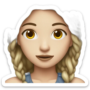 White skin Photographer brunette sticker