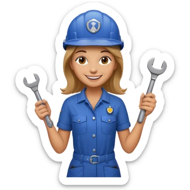 woman Bike Repair Mechanic sticker