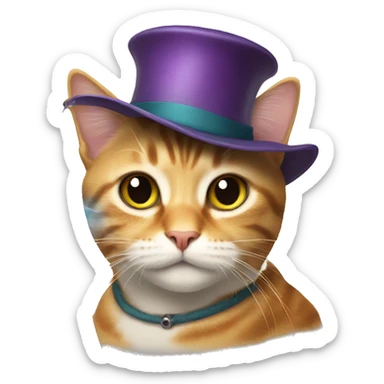 Cat with wand and hat sticker
