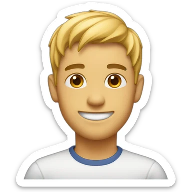 a fair boy with taper fades hard, smiling sticker