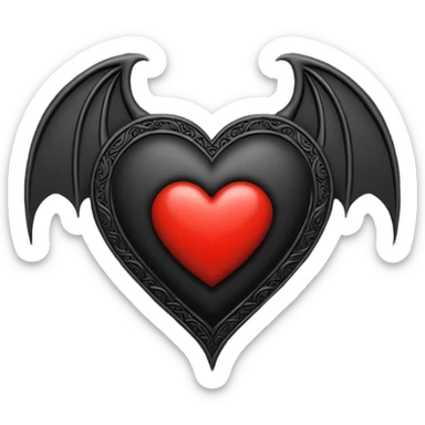 gothic heart with a bat motif sticker