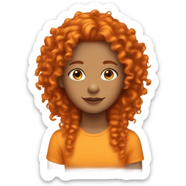 Orange curly hair 14 year old girl  sticker