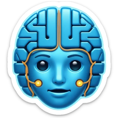   Create an emoji in which it is representing AI brain sticker